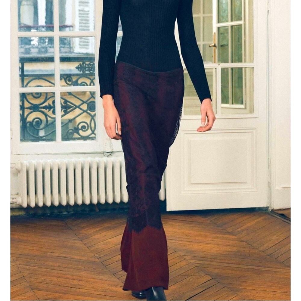 Zara Blogger Favorite Mixed Black Lace Skirt and contrasting pants size small - Picture 3 of 16
